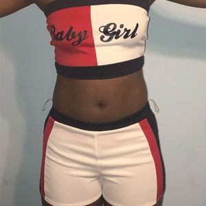 2 piece baby girl short set